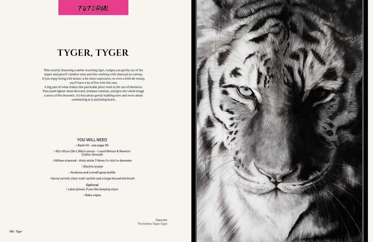 Drawing Animals in Charcoal: Create realistic animal portraits with depth, expression and texture  - book by Becky Gouverneur