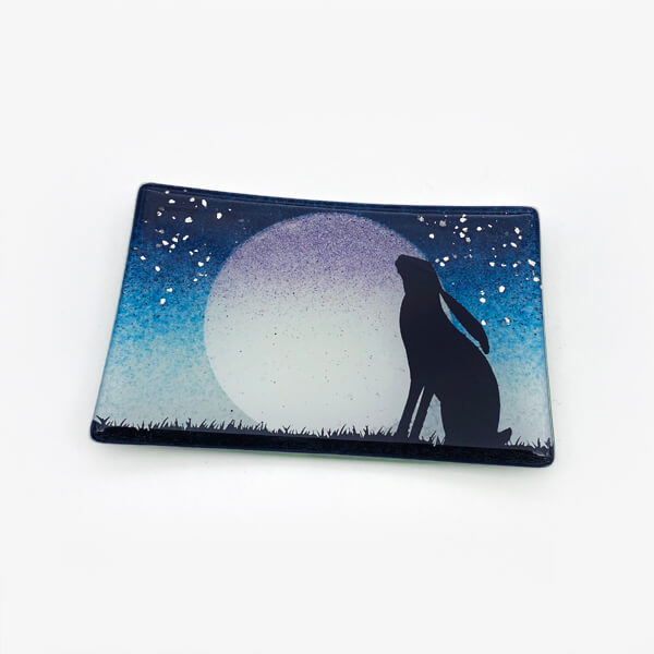 Glass Soap Dish, Hare Design by Colette Halstead