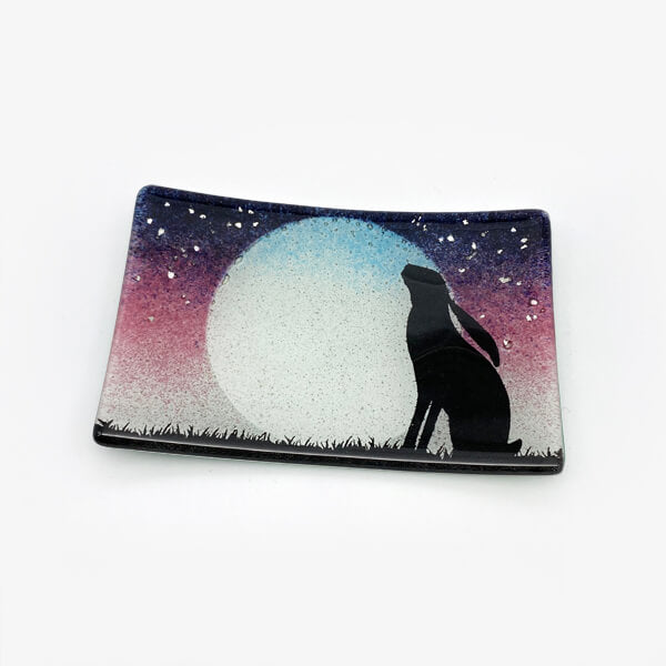 Glass Soap Dish, Hare Design by Colette Halstead