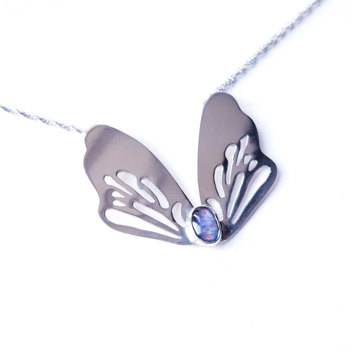 Dragonfly Wings Necklace with Opal (CR02) by Chloe Romanos