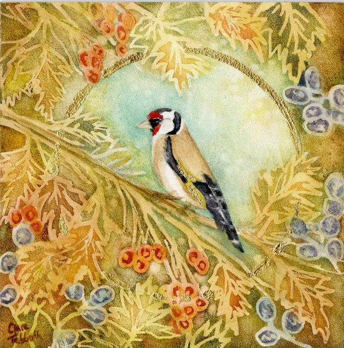 Golden Visitor - original watercolour painting by Clare Tebboth