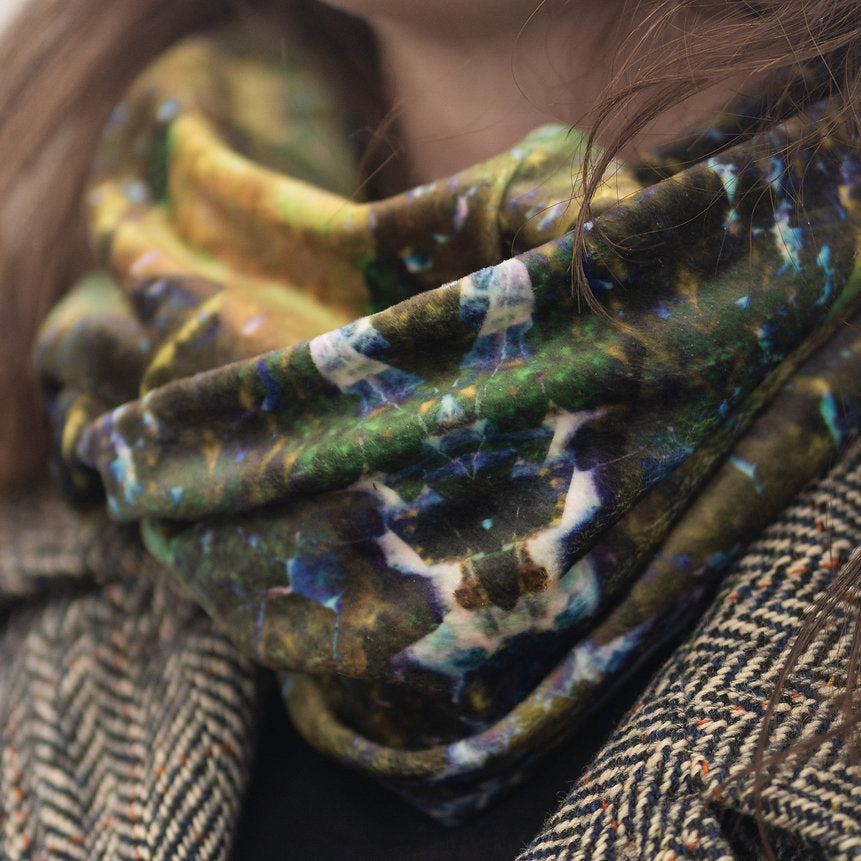 "Cairngorm" Velvet Infinity Scarf by Agate & Ayre