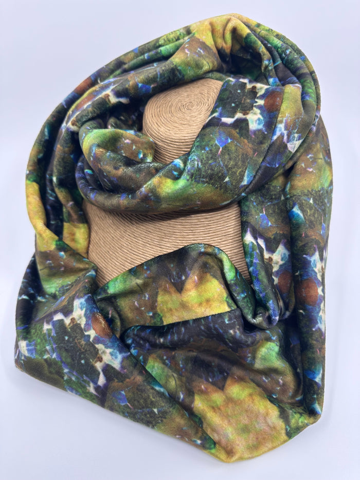 "Cairngorm" Velvet Infinity Scarf by Agate & Ayre