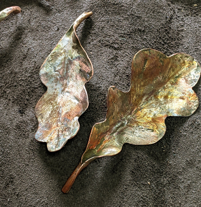 Oak Leaf Copper Brooch by Varvara White