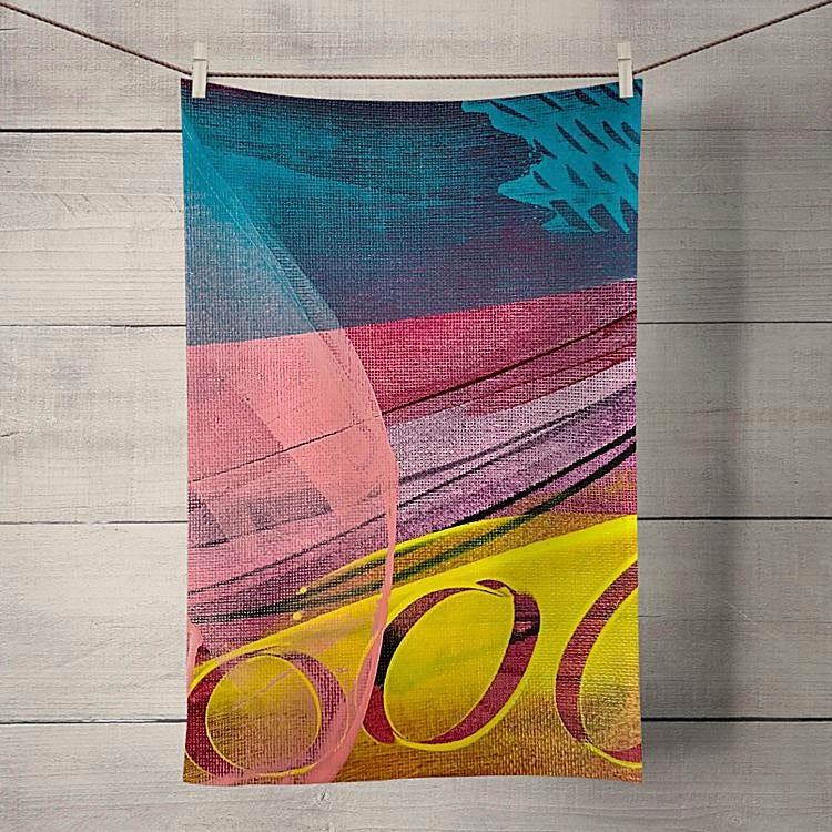 Layers of Light cotton tea towel with design by Amy Huitson