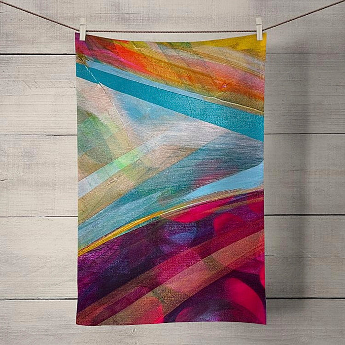 Abstract Print cotton tea towel with design by Amy Huitson