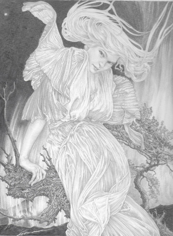 Dryad - Original Pencil Drawing by Ed Org – Obsidian Art