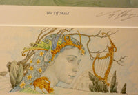 'The Elf Maid' - print with hand-drawn detailing on mount by Ed Org