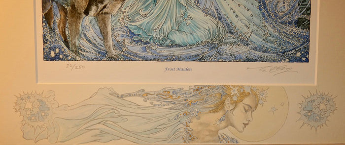 'Frost Maiden' - print with hand-drawn detailing on mount by Ed Org
