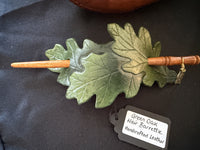 Triple Oak Leaves (Green) Hairslide