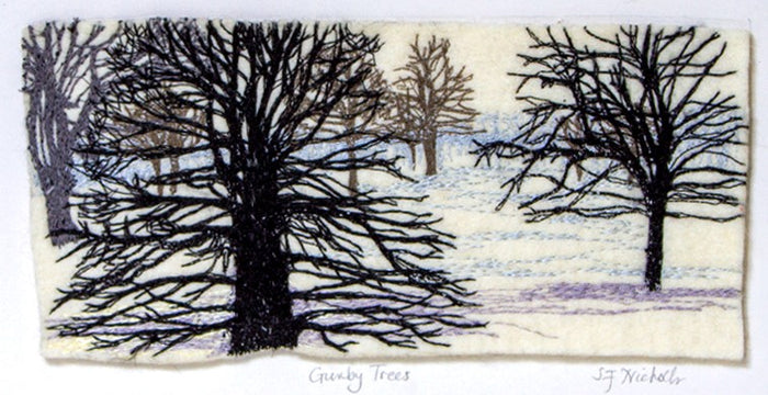 Gunby Trees - freemotion embroidery by Sue Nicholls