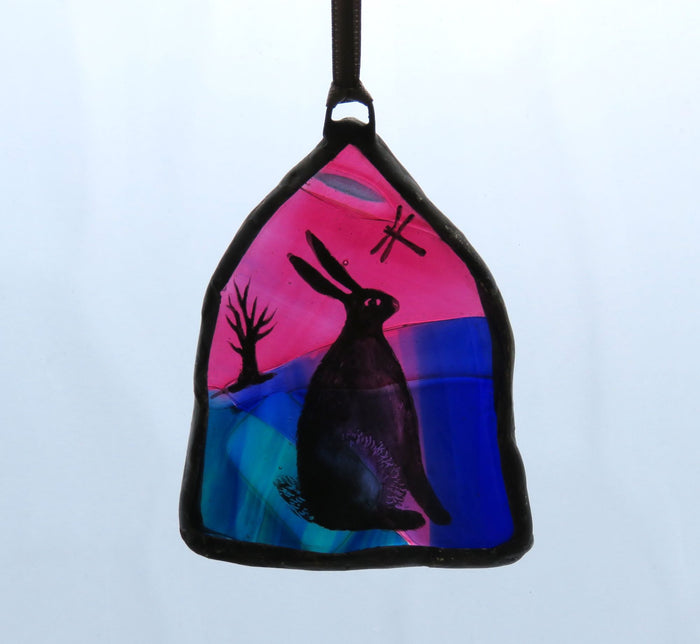 Hare Arch - Stained Glass Hanger by Debra Eden