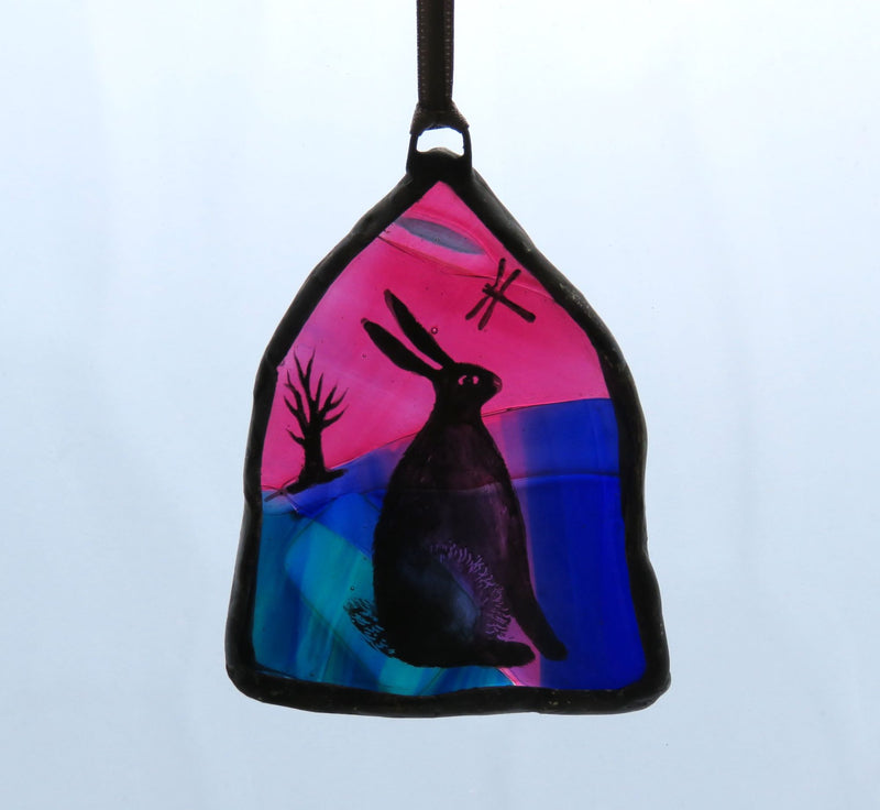 Hare Arch - Stained Glass Hanger by Debra Eden