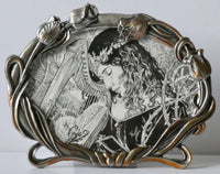 Harpist - Original Pen & Ink Drawing by Ed Org