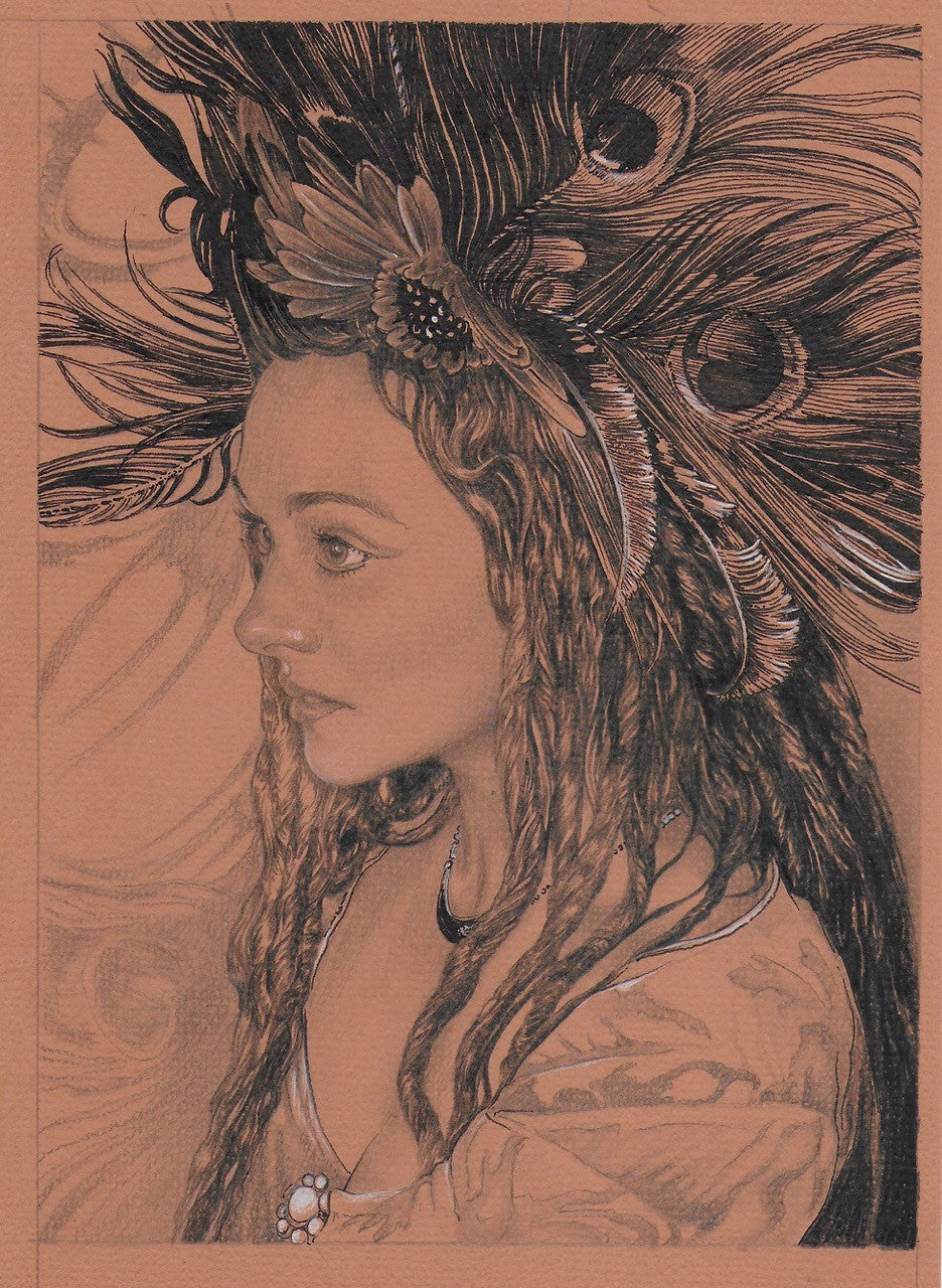 Head Study of Victoria - Original Oil Pencil Drawing by Ed Org ...