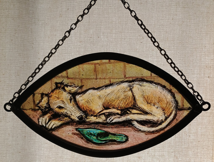 Hound & Shoe - hand-crafted stained glass by Rhiannon Powell
