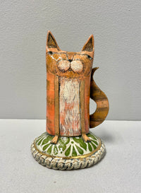 Orange Cat - Ceramic Sculpture by Sarah Saunders
