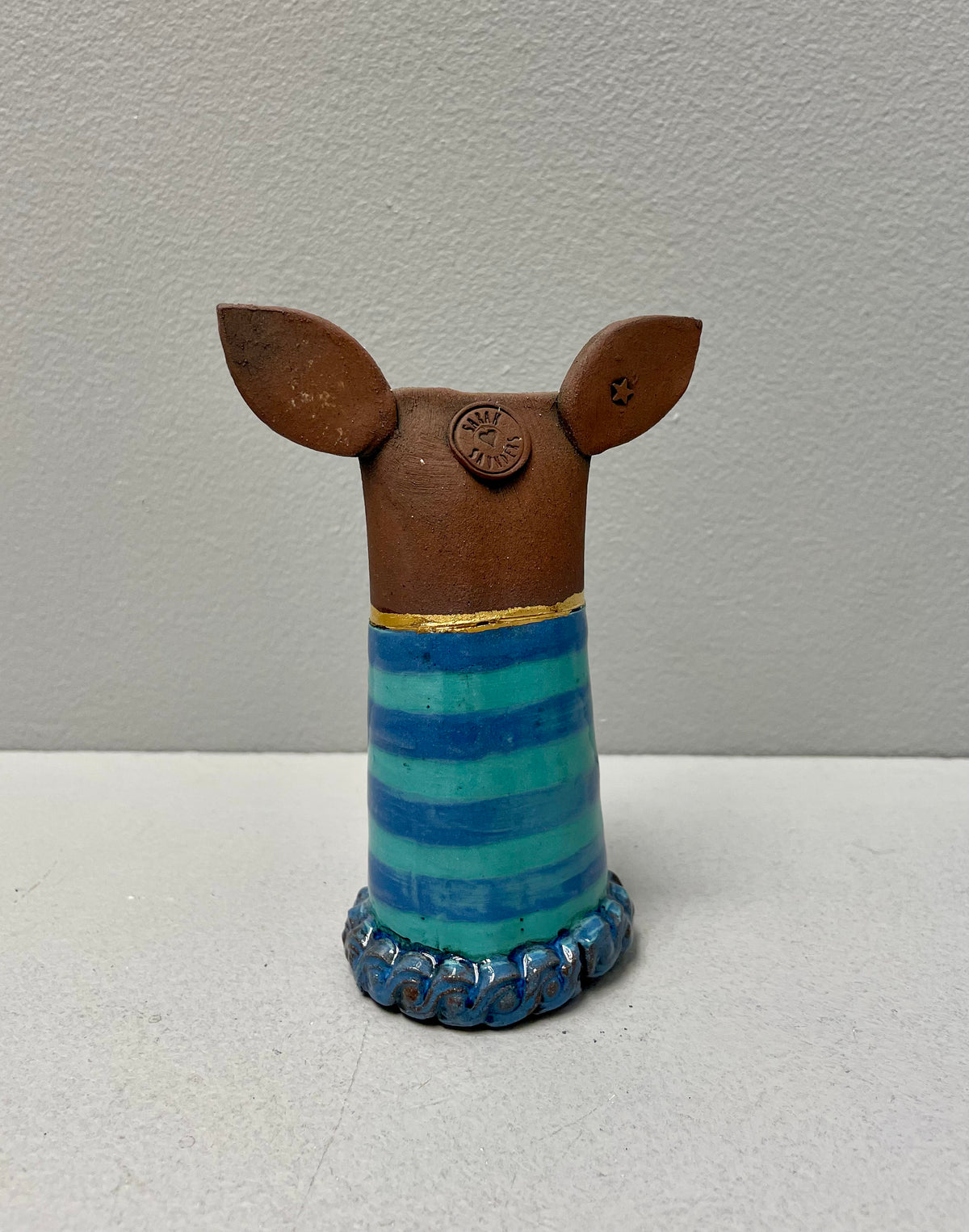 Small Dog - Ceramic Sculpture by Sarah Saunders