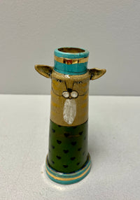 Green Cat Candle Holder by Sarah Saunders