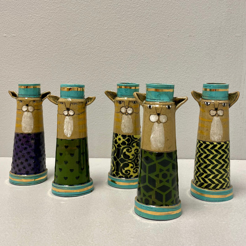 Cat Candle Holders by Sarah Saunders
