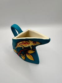 Triangular Chameleon Jug in Turquoise by Jeanne Jackson