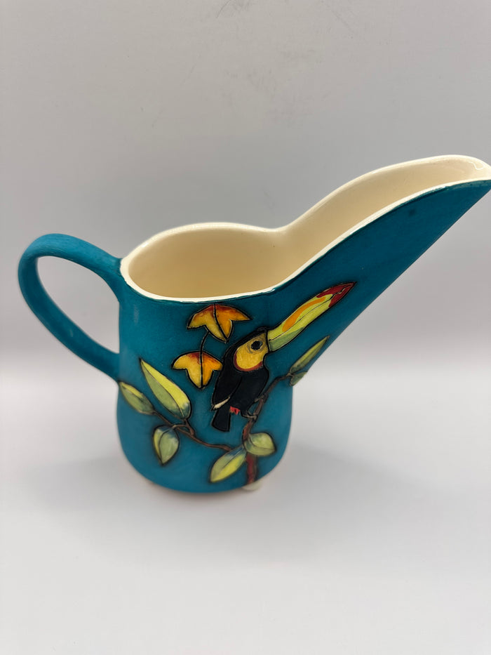 Toucan & Bee-Eater Design Large Jug in Teal with by Jeanne Jackson