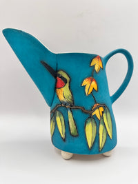 Toucan & Bee-Eater Design Large Jug in Teal with by Jeanne Jackson