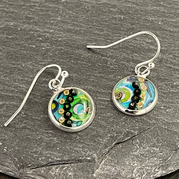 Green drop earrings by NimaNoma