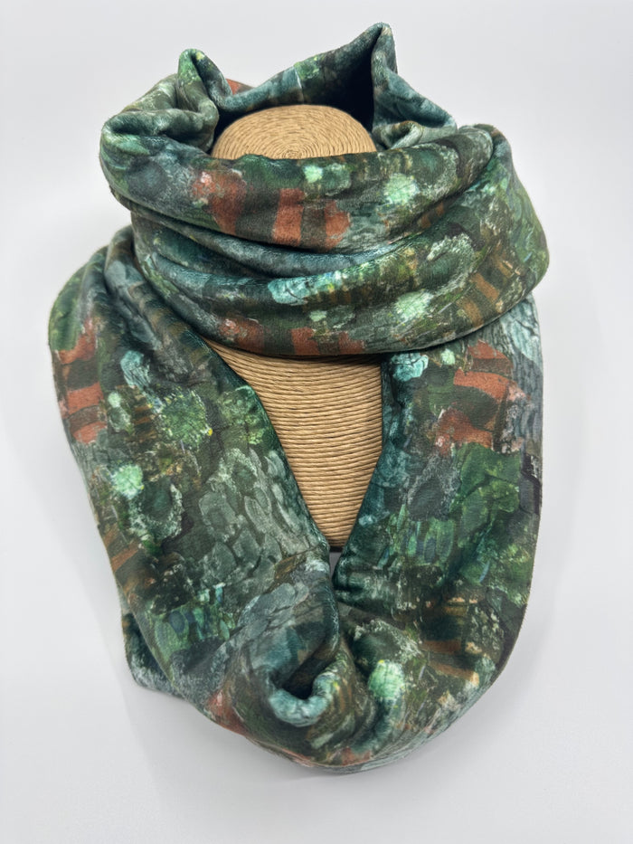"Basalt" Velvet Infinity Scarf by Agate & Ayre