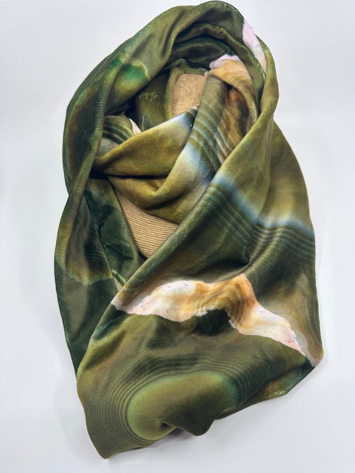 "Moss" Velvet Infinity Scarf by Agate & Ayre