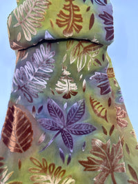 Autumnal Leaf Design Hand Painted Devore Velvet Scarf by Diane Jones (DJ40)