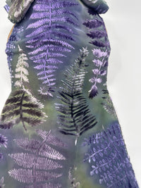 Pastel Fern Design Hand Painted Devore Velvet Scarf by Diane Jones (DJ45)