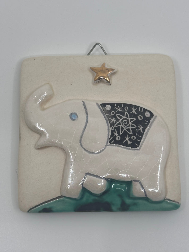 Elephant Design Hanging Tile by Sophie Smith (SS98)