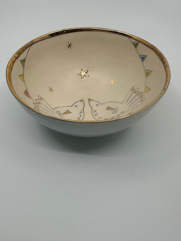 Small Bowl with 2 Birds & Bunting by Sophie Smith (SS101)
