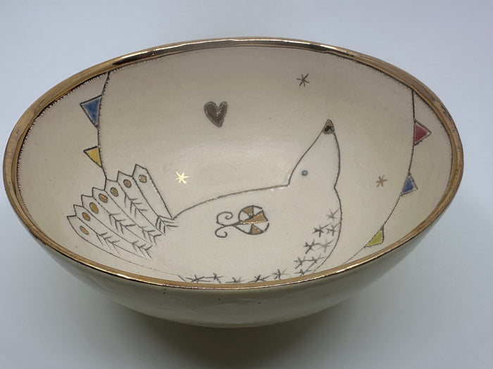 Small Bowl with Bird & Bunting by Sophie Smith (SS102)