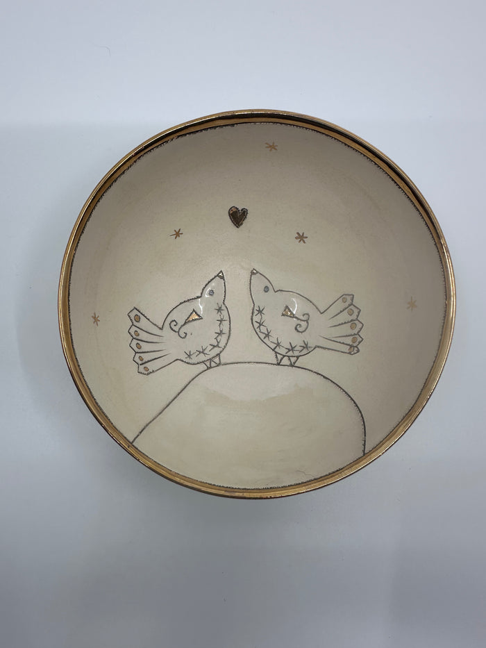 Small Bowl with 2 Birds & Bunting by Sophie Smith (SS103)