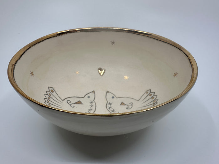 Small Bowl with 2 Birds & Bunting by Sophie Smith (SS103)