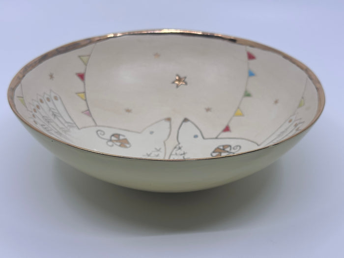 Large Bowl with 2 Birds & Bunting by Sophie Smith (SS105)