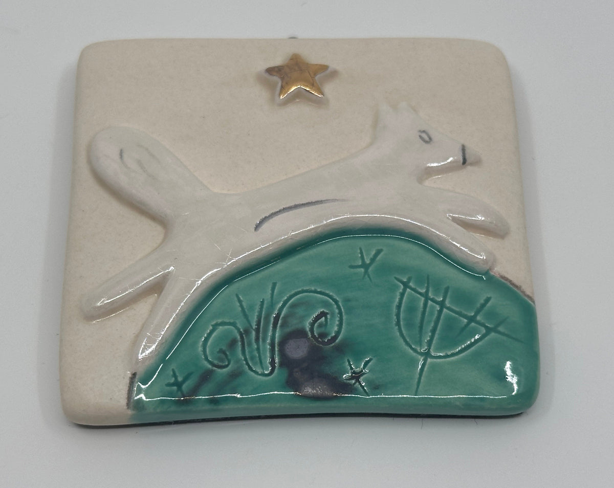 Running Fox Design Hanging Tile by Sophie Smith (SS106)