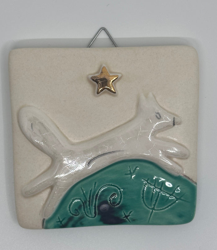 Running Fox Design Hanging Tile by Sophie Smith (SS106)