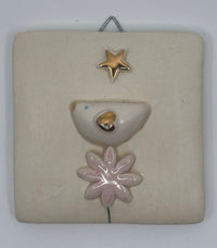 Bird & Flower Design Hanging Tile by Sophie Smith (SS107)