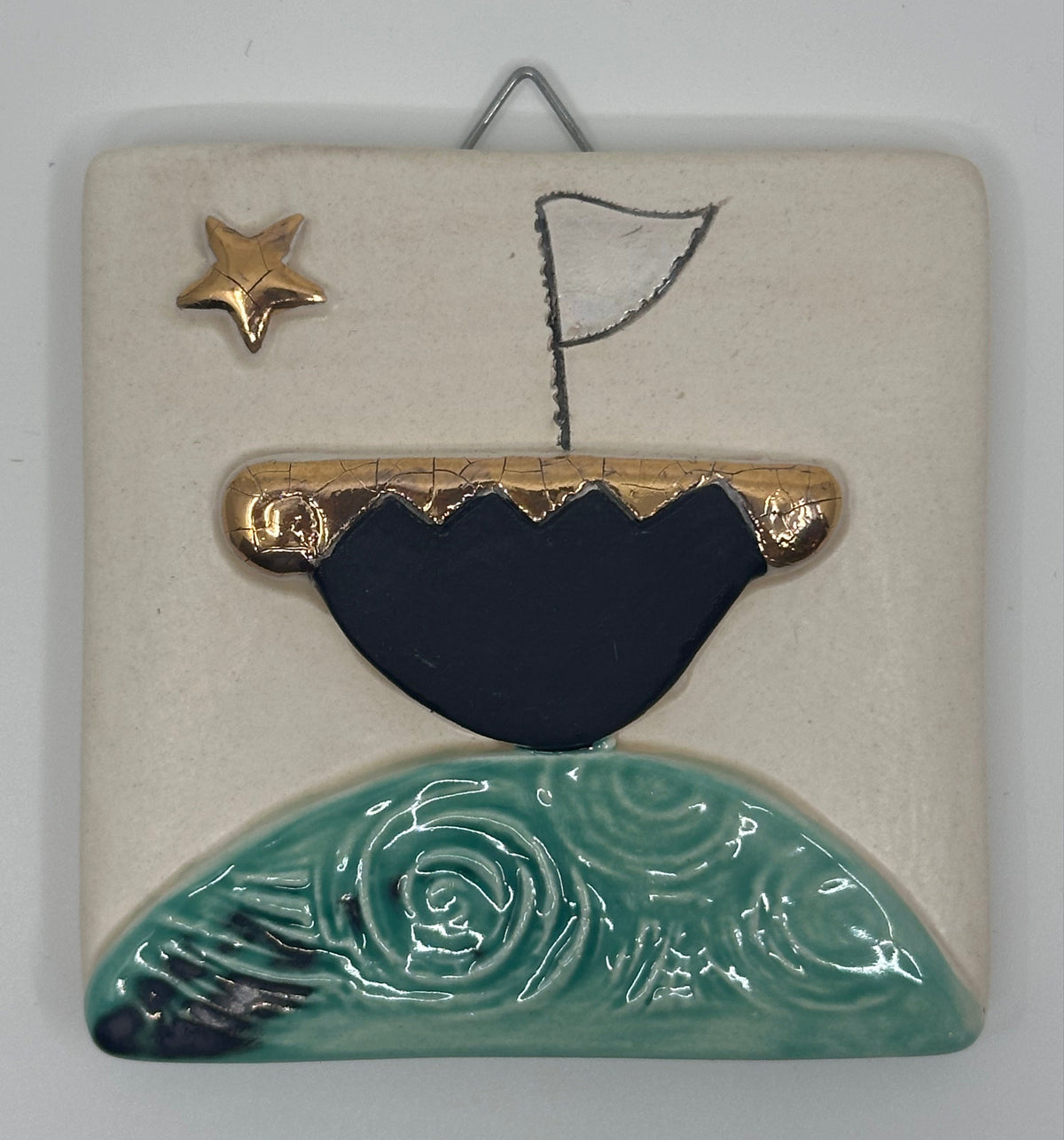 Boat & Star Design Hanging Tile by Sophie Smith (SS110)