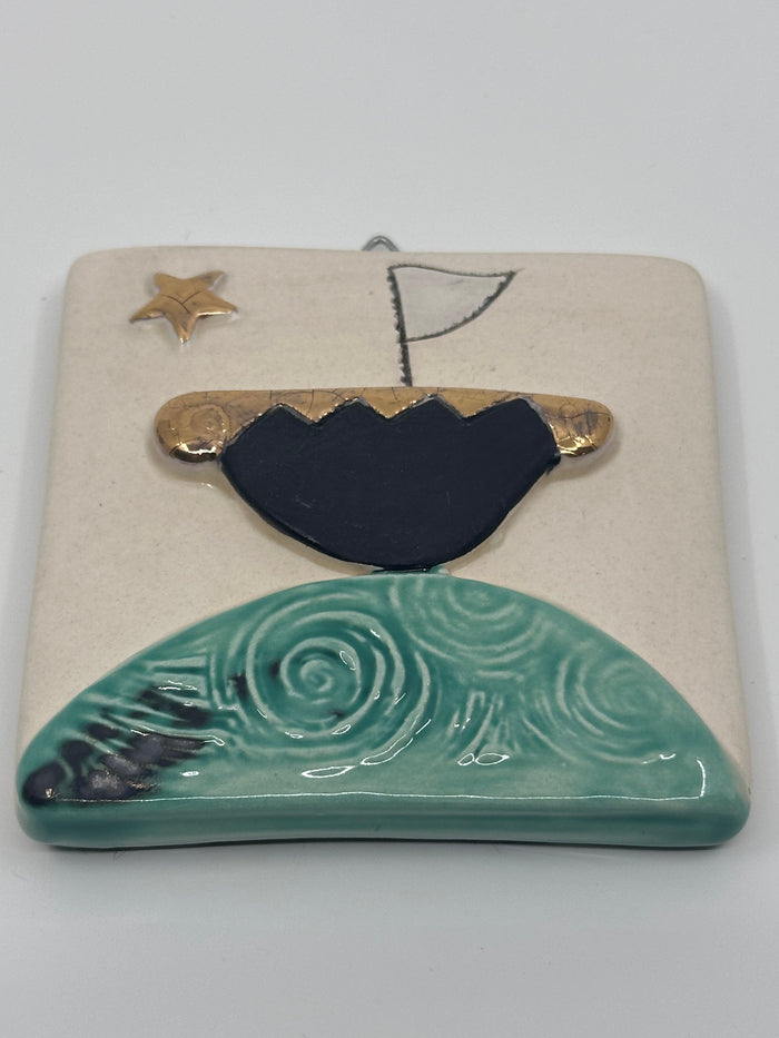 Boat & Star Design Hanging Tile by Sophie Smith (SS110)