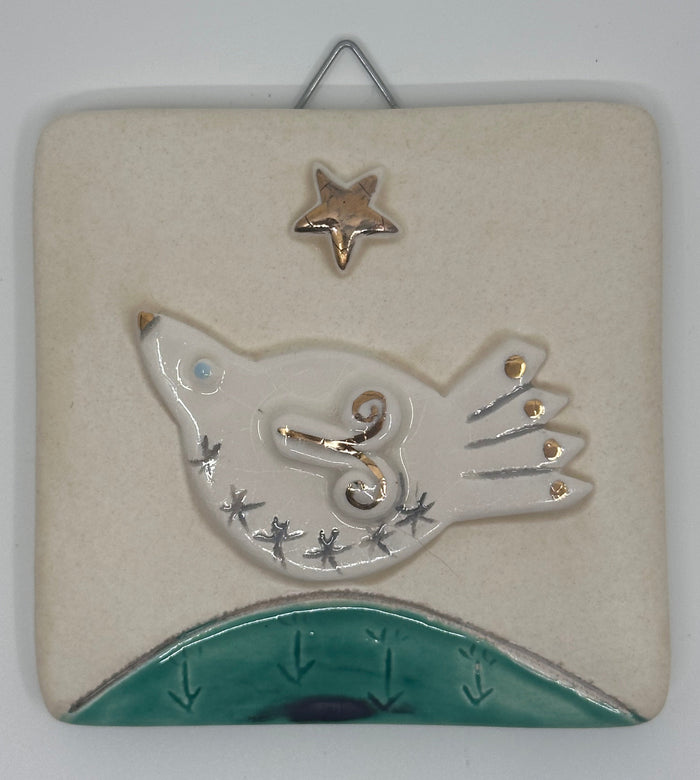 Bird & Star Design Hanging Tile by Sophie Smith (SS111)