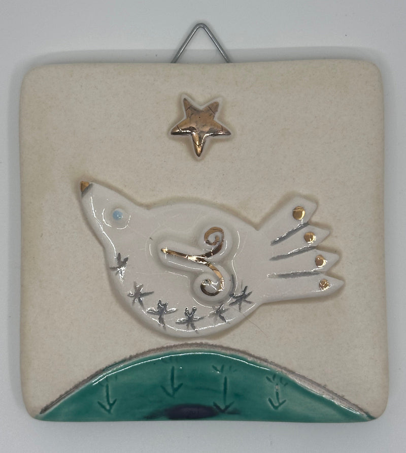 Bird & Star Design Hanging Tile by Sophie Smith (SS111)