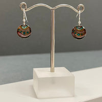 Inky brown & green drop earrings by NimaNoma