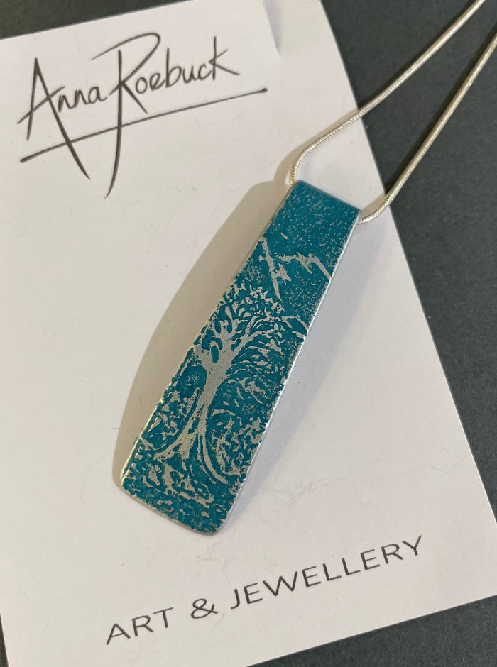 Rectangle Aluminium pendant by Anna Roebuck