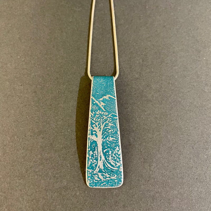 Rectangle Aluminium pendant by Anna Roebuck