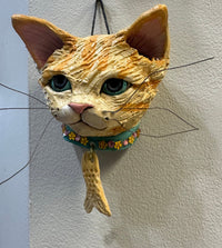 'Ginger Cat Head' hand-sculpted by Emily Stracey