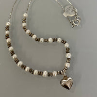 Heart and pearls necklace by Lavan